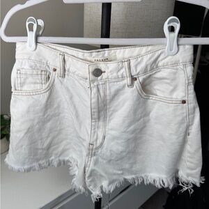 PacSun High Rise Festival Denim Shorts- White